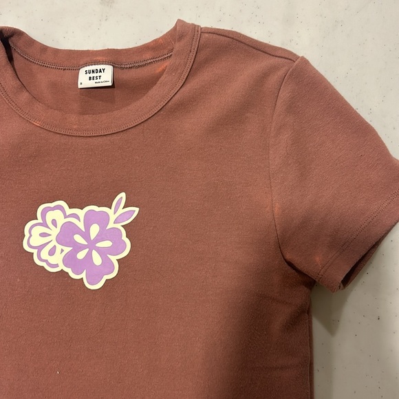 Aritzia Sunday Best Size S Baby Tee - Picture 3 of 3